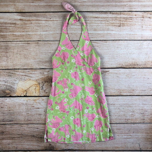 pink and green sundress
